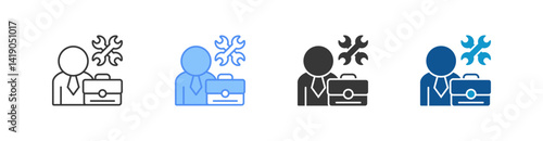 Professional Skills Multistyle Icon Sheet