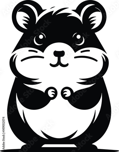 Playful hamster standing silhouette with eager paws
