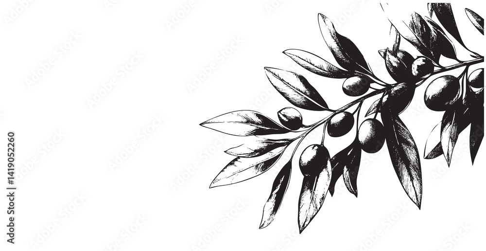 An olive branch sketch