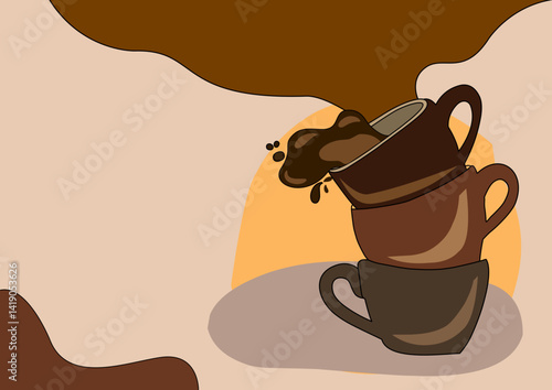 cup of coffee vector, for design illustration cafe coffee shop promotion