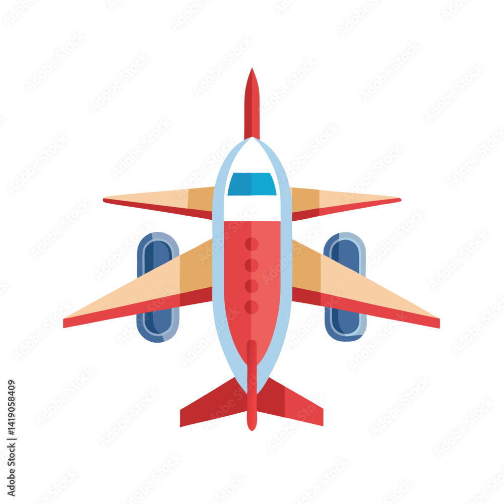 Naklejka premium Flat design air plane, vector illustration