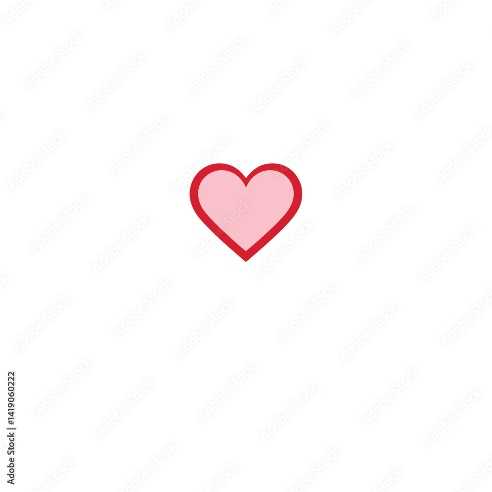 Vector logo design heart icon in red with thick black outline, centered on white background. Modern flat style using geometric shapes, clean lines, balance, and symmetry Vector logo design heart icon in red with thick black outline, centered on white background. Modern flat style using geometric shapes, clean lines, balance, and symmetry