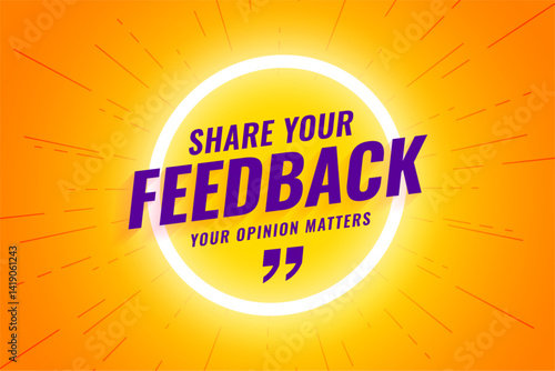 customer respond and comment banner for feedback with neon frame