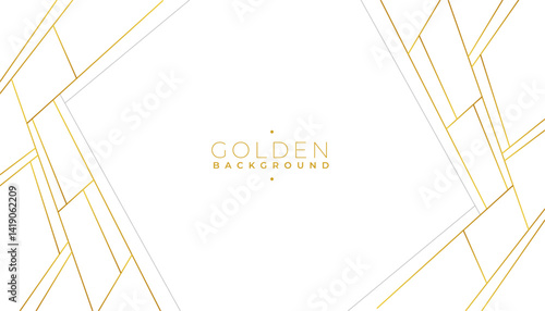 abstract golden geometric line white banner design