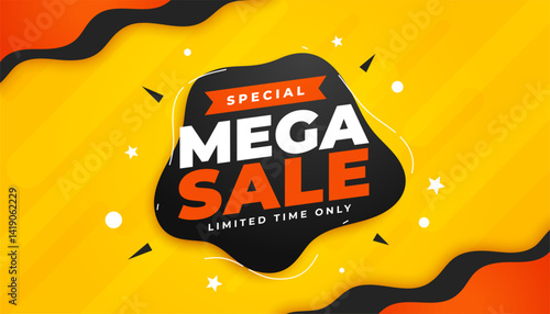 special mega sale yellow and orange banner design