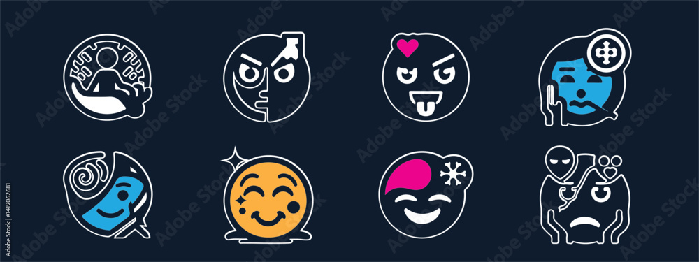 Smile brush hand drawn vector element set. Emoji fun face, heart, crown symbol crayon texture marker background kid sketch style hand drawn element. Color smiley face, arrow. Vector illustration Smile brush hand drawn vector element set. Emoji fun face, heart, crown symbol crayon texture marker background kid sketch style hand drawn element. Color smiley face, arrow. Vector illustration