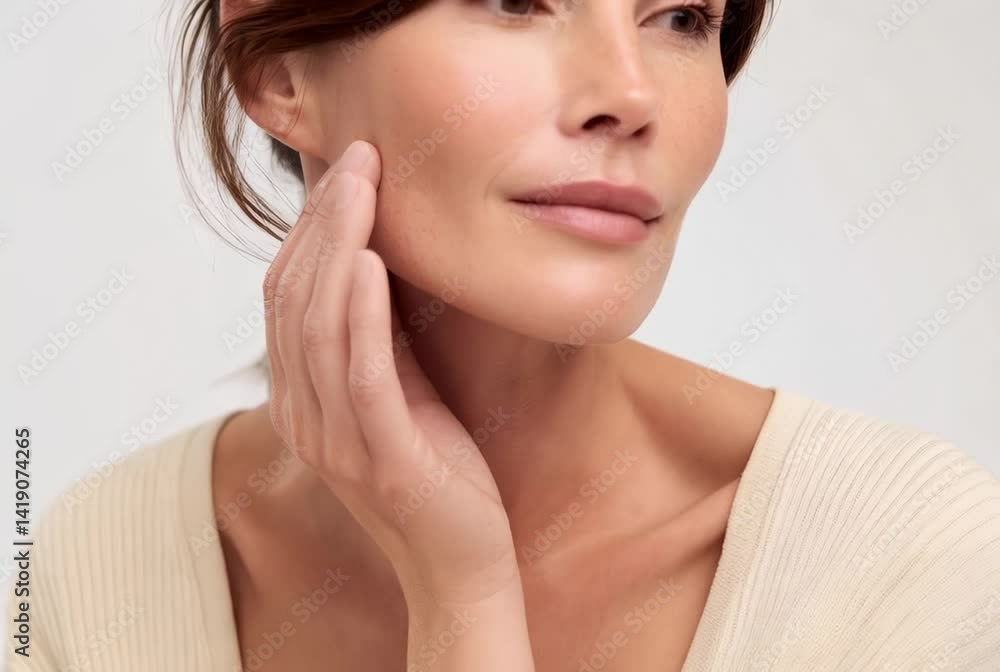 Skincare routine tips for glowing skin in a well-lit indoor setting Skincare routine tips for glowing skin in a well-lit indoor setting