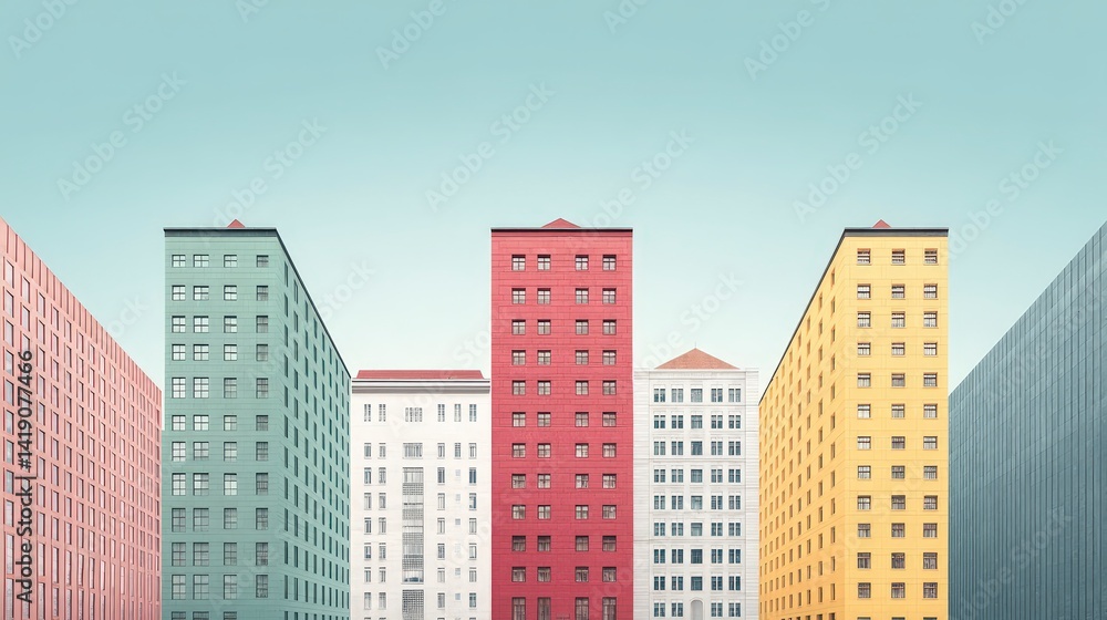Colorful Cityscape Modern Architecture Urban Design Building Facades Colorful Cityscape Modern Architecture Urban Design Building Facades