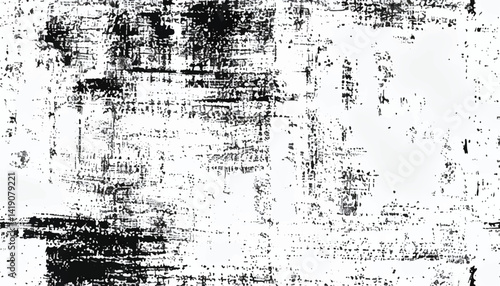 Grunge overlay layer. Abstract black and white vector background. Grunge grain texture effect. Rough black and white texture vector.