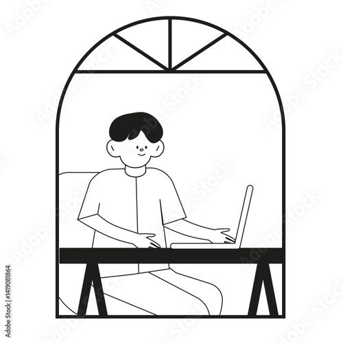 apartment windows with neighbors cartoon character