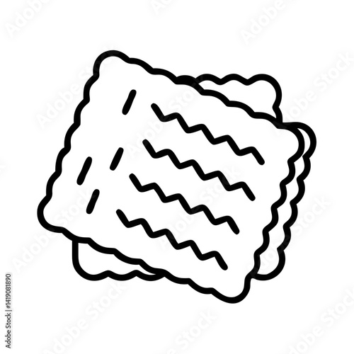 Delicious cracker stack illustration vector, salty snack, food, appetizer, crispy treat design