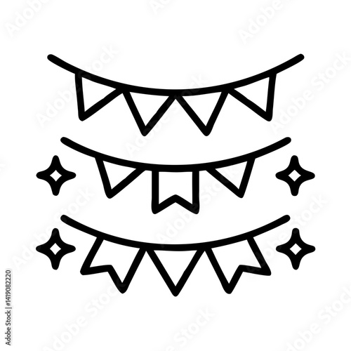 Celebration party bunting banner decoration vector design for festive events and birthday party decor