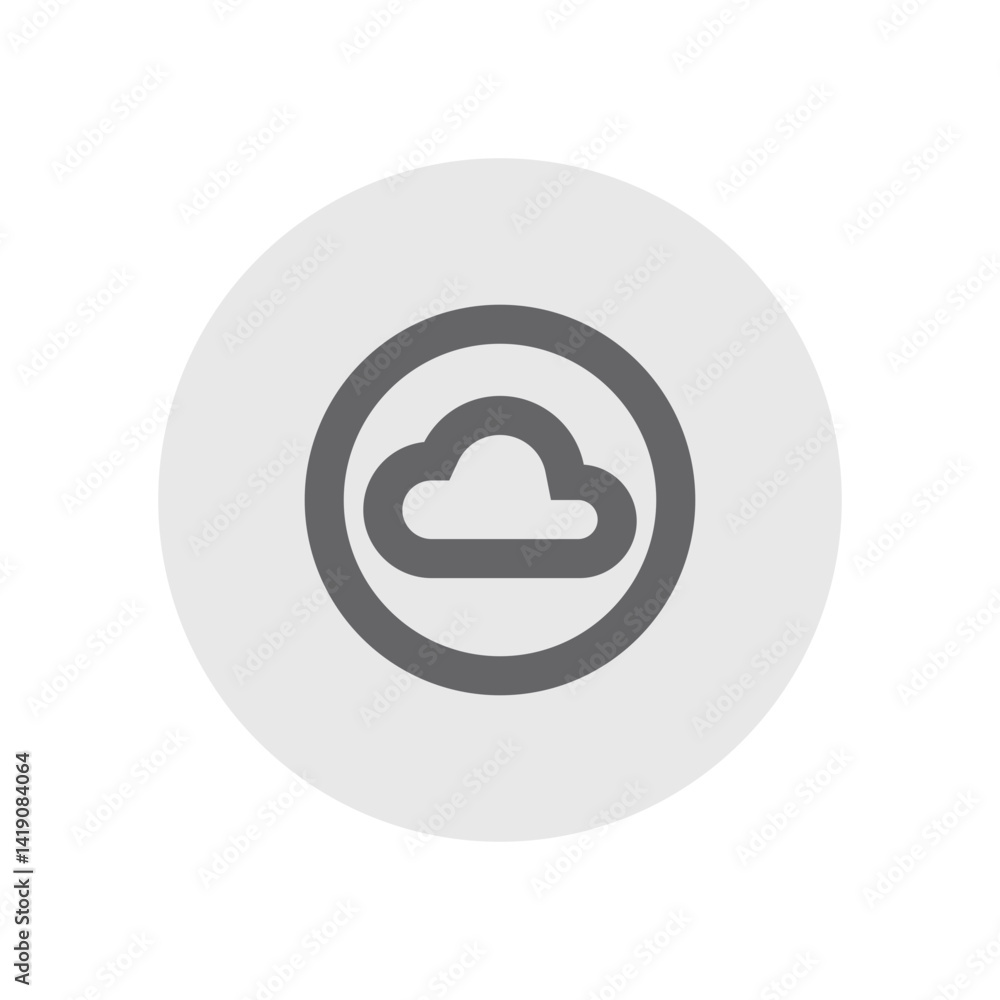 Cloud Circle Outlined Icon Cloud Circle Outlined Icon