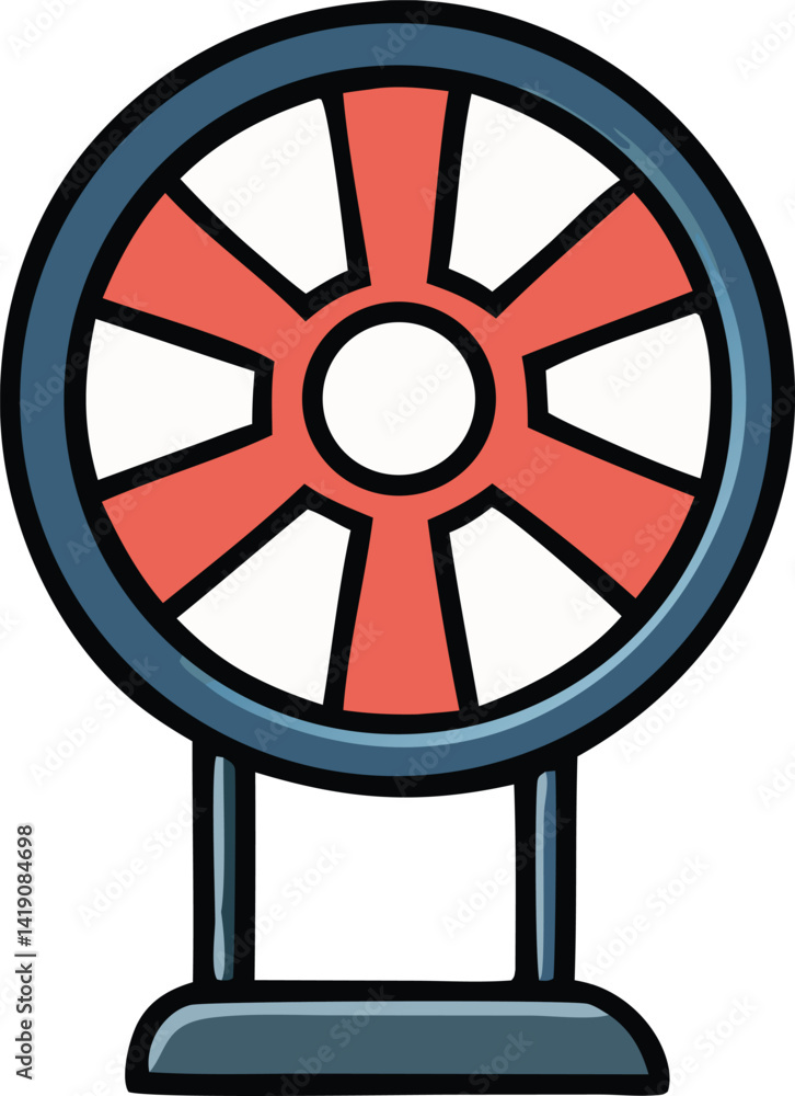 Obraz premium A 3D render shows an isolated, round, metal fan as part of an air conditioning unit, an auto object for cool transportation