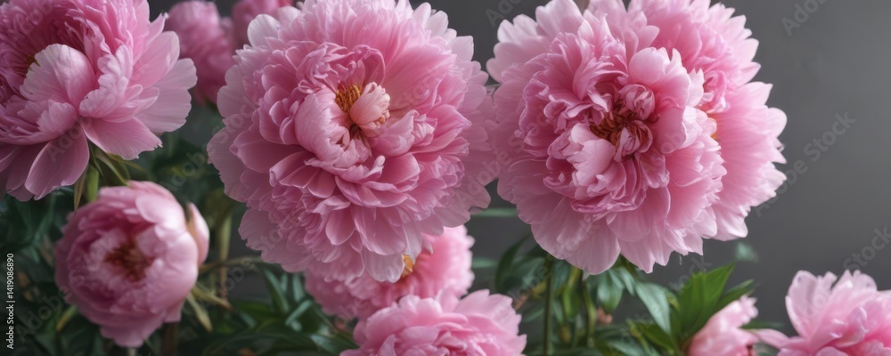 Luxurious pink peonies in full bloom, soft, romantic backdrop, feminine, background, bloom Luxurious pink peonies in full bloom, soft, romantic backdrop, feminine, background, bloom