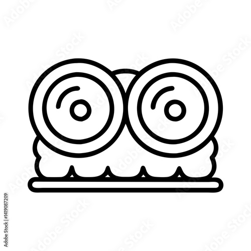 Explore nature with binoculars line art icon vector illustration outdoor adventure equipment tool for travel