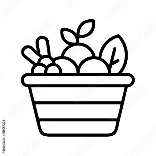 Vegetable container garden illustration: organic food, healthy eating, fresh produce, garden box design