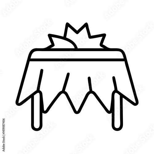 Find magic trick table icon vector illustration for illusionist show and performance design assets