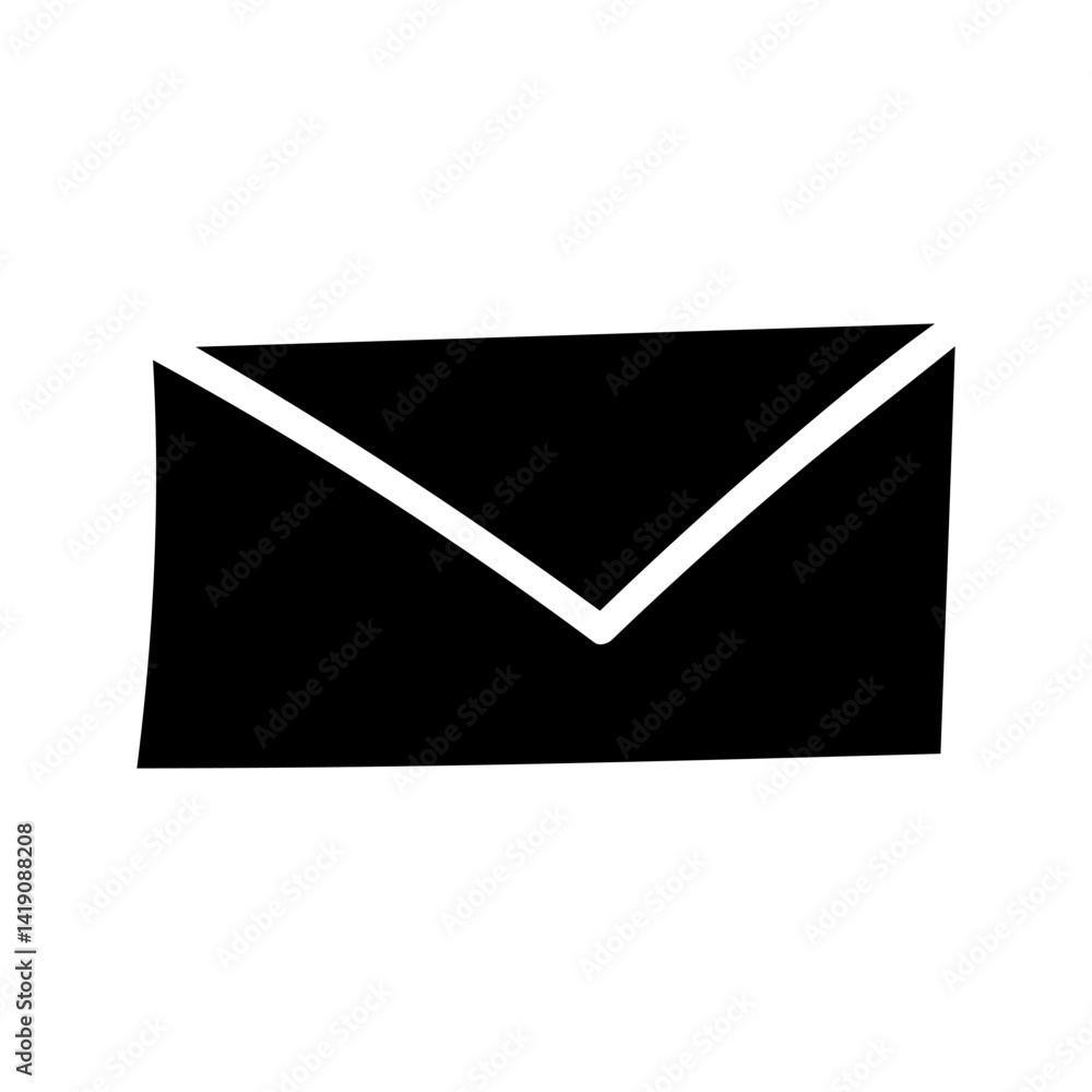 Envelope icon vector. Mail hand draw illustration sign. Letter symbol. Post logo.
