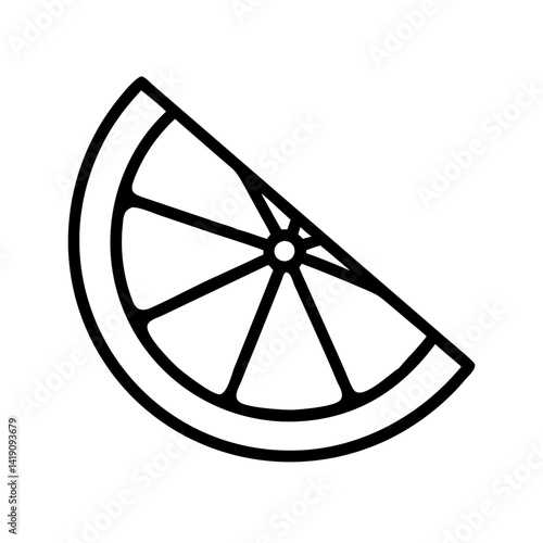Orange slice vector illustration icon drawing outline citrus fruit food healthy vitamin c design graphic art