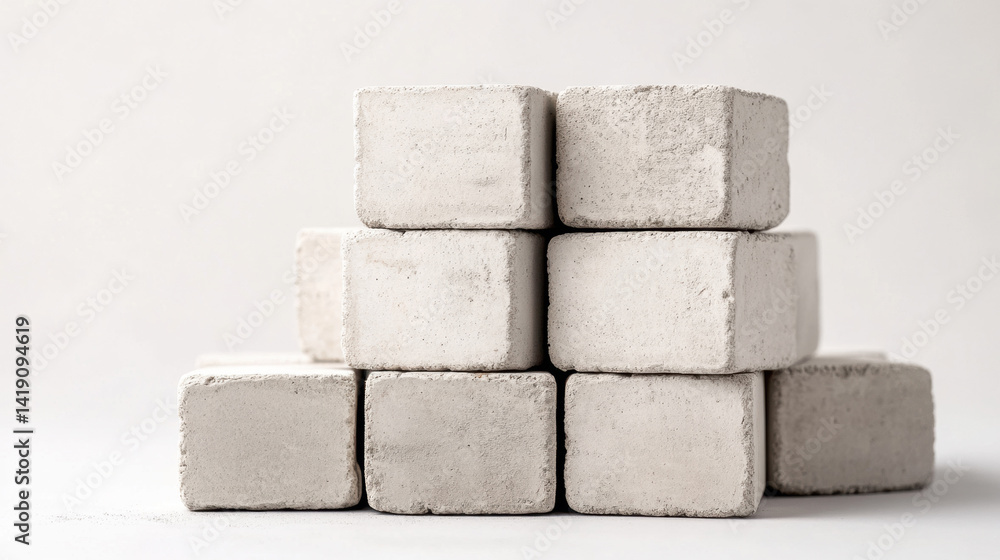 Obraz premium cement bricks isolated on white background