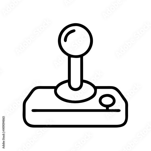 Find retro arcade joystick vector icon illustration for vintage gaming and console design needs