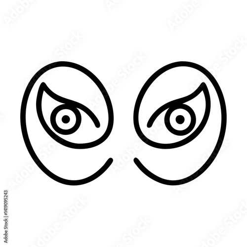 Eyes vector illustration, cartoon eyes, spooky eyes, watching eyes, staring eyes, outline drawing