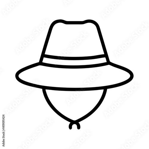 Explore stylish outback hat vector icon illustration for fashion adventures and sun protection needs