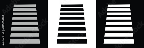 Crosswalk lines. pedestrian crossing icon. zebra crossing. vector illustration, crossover isolated on white background. Vector Illustration .EPS 10 .  