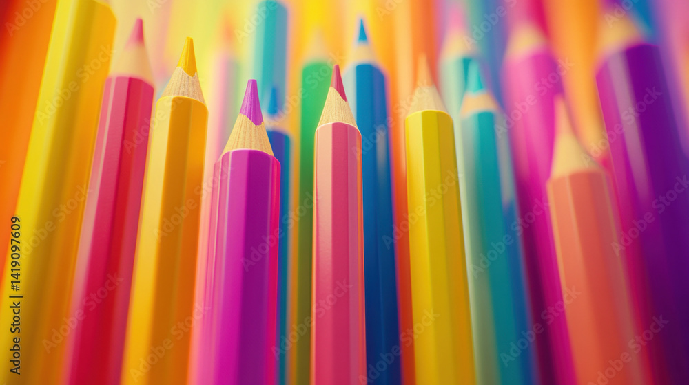 custom made wallpaper toronto digitalColored pencils. Back to school. 