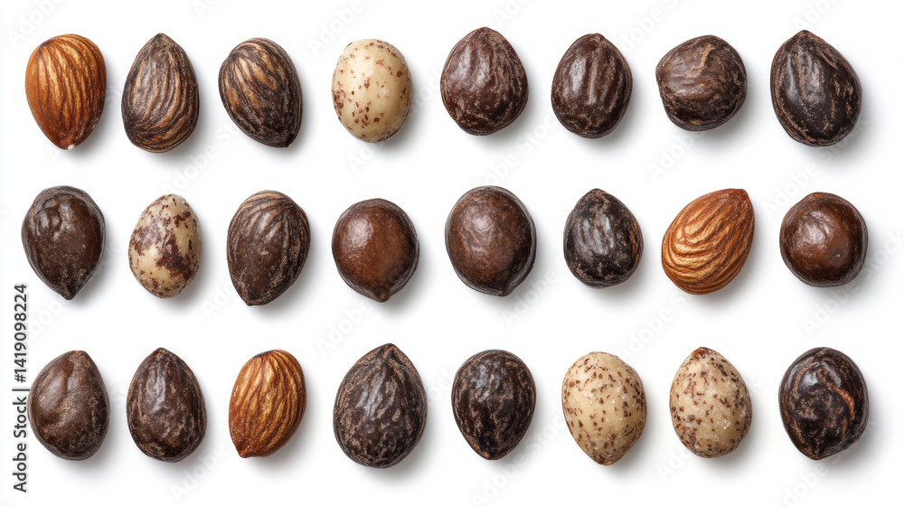 custom made wallpaper toronto digitalCollection of Roasted & Lightly Salted Almonds isolated on white background
