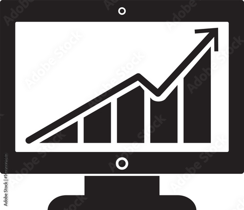 Computer monitor with analytic graph.