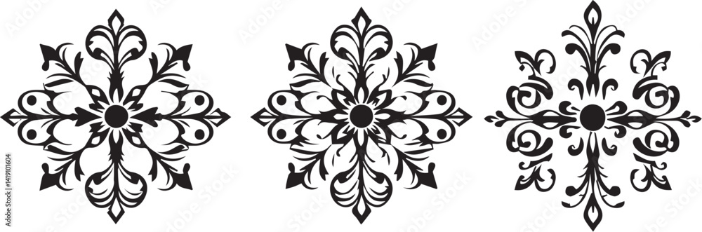 Fototapeta premium A set of elements, symbols, ornaments, mandalas. Hand drawn vector illustration 