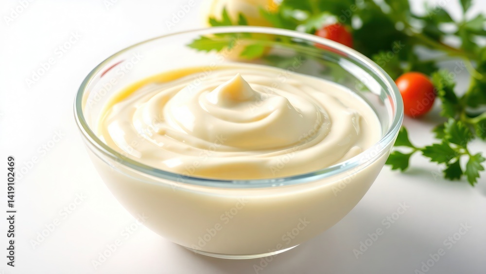 mustard cream in a glass bowl mustard cream in a glass bowl