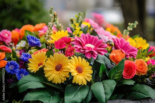 Wallpaper Mural Vibrant floral arrangements for memorials - colorful blooms to commemorate and celebrate the lives of loved ones in heartfelt tributes and remembrance settings Torontodigital.ca