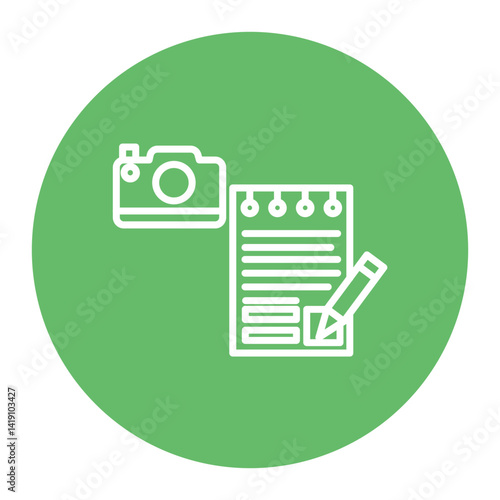 Camera and Notebook Icon