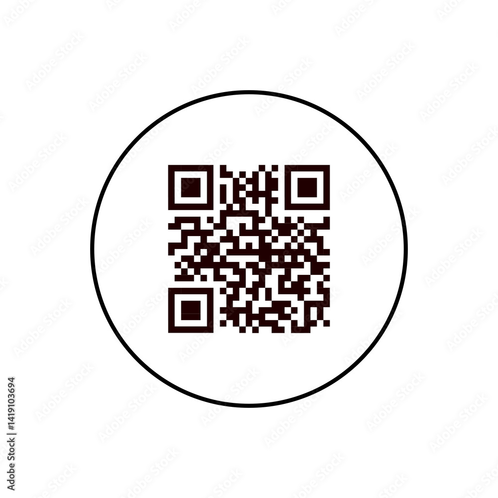 Sample Qr code isolated on transparent background. Sample Qr code isolated on transparent background.