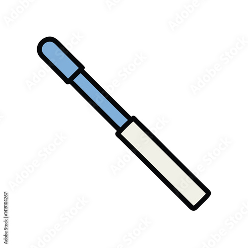 Simple light blue and white cosmetic applicator illustration