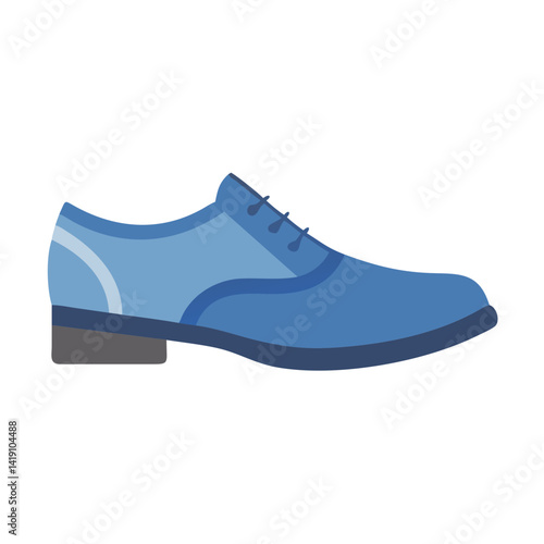 Blue Oxford shoe icon isolated on black background