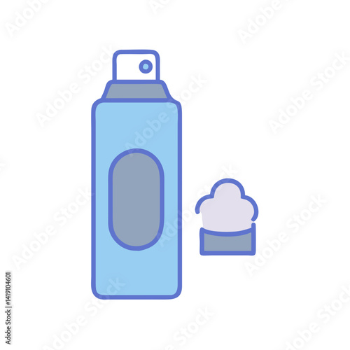 Shaving Foam Can and Puff on Black Background