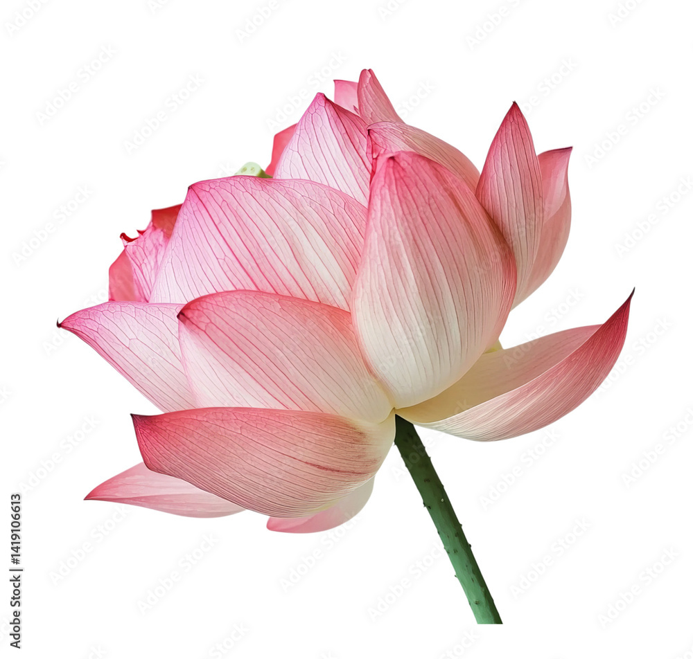 Obraz premium A pink lotus flower, isolated on Png Format and Transparent Background