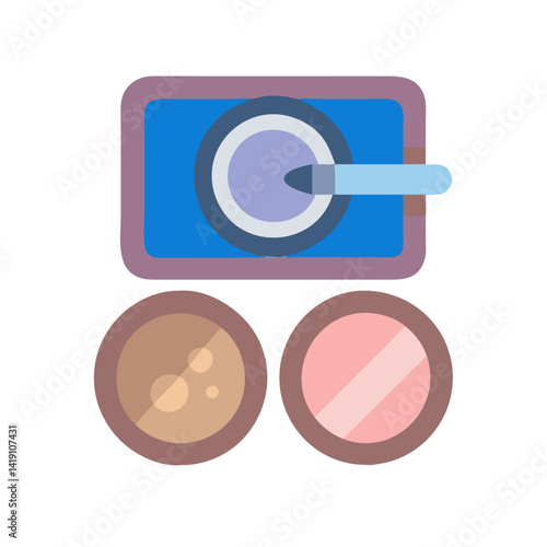 Flat Vector Graphic of Makeup Palette Set
