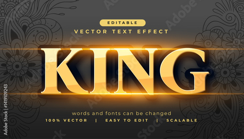editable golden bold king text effect