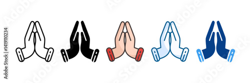 Pray Icon Set Multiple Style Collection