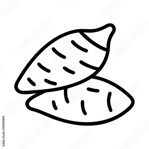 Isolated sweet potato vector illustration for healthy eating and cooking ingredients design needs