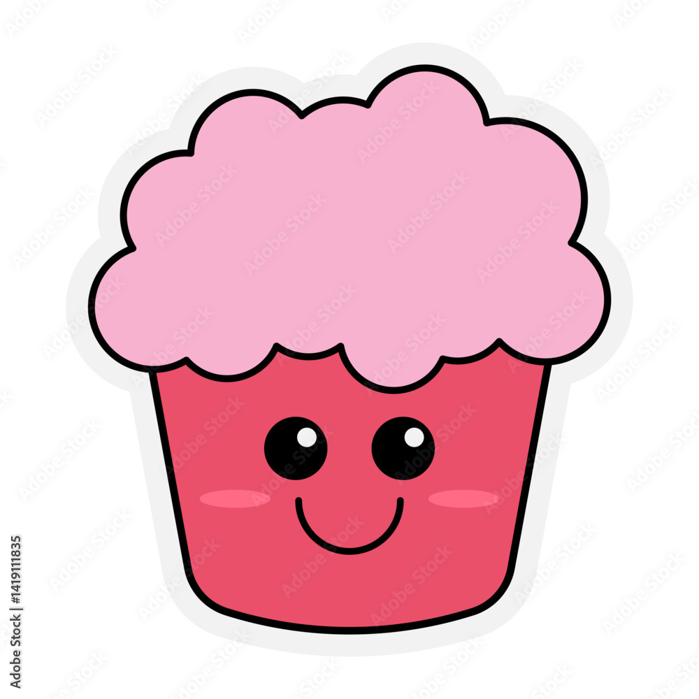 Naklejka premium Cute Cupcake Sticker