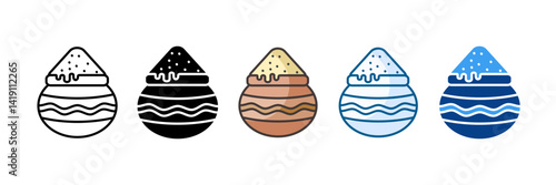 Pot Icon Set Multiple Style Collection