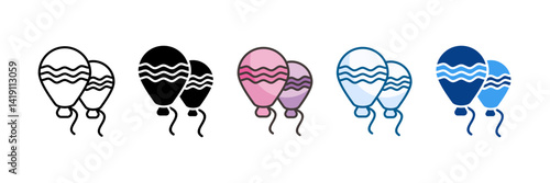 Balloon Icon Set Multiple Style Collection