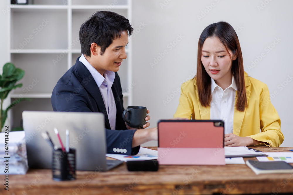 Two Accounting company provide finance and taxation planning for profitable cash flow, Auditor and accountant team working in office, analyze financial data accounting record with calculator.Insight
Two Accounting company provide finance and taxation planning for profitable cash flow, Auditor and accountant team working in office, analyze financial data accounting record with calculator.Insight
