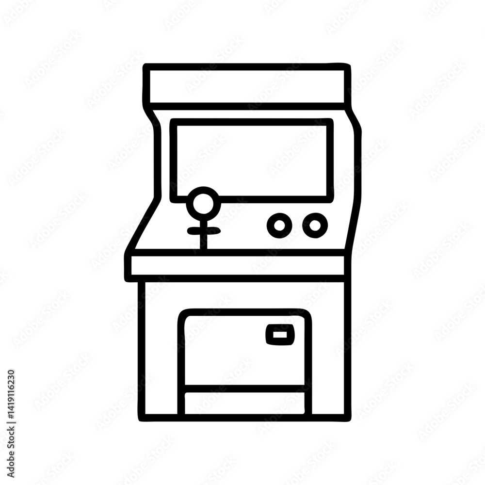 Arcade game machine vector illustration for retro gaming entertainment and recreation design asset Arcade game machine vector illustration for retro gaming entertainment and recreation design asset